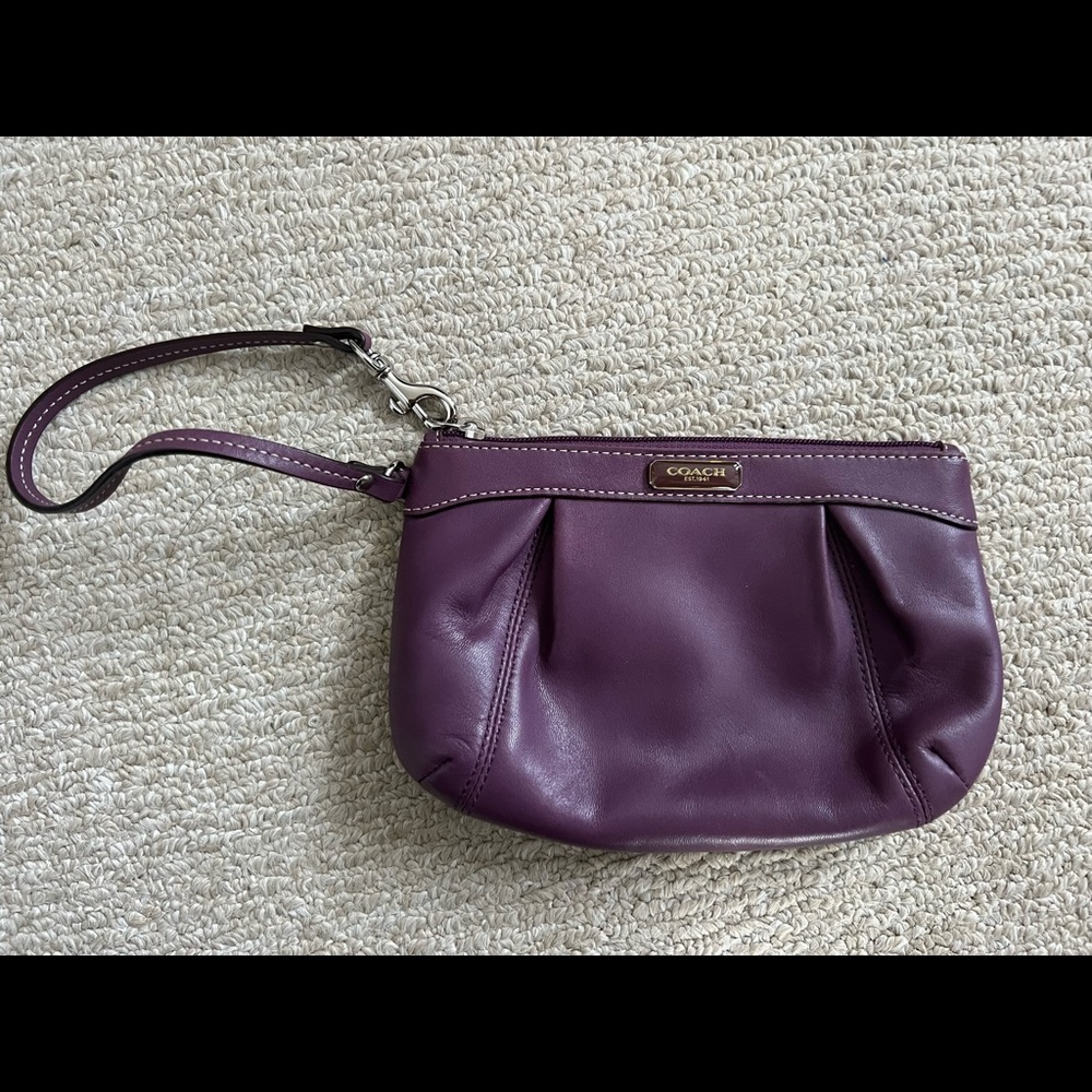 Purple Coach wristlet